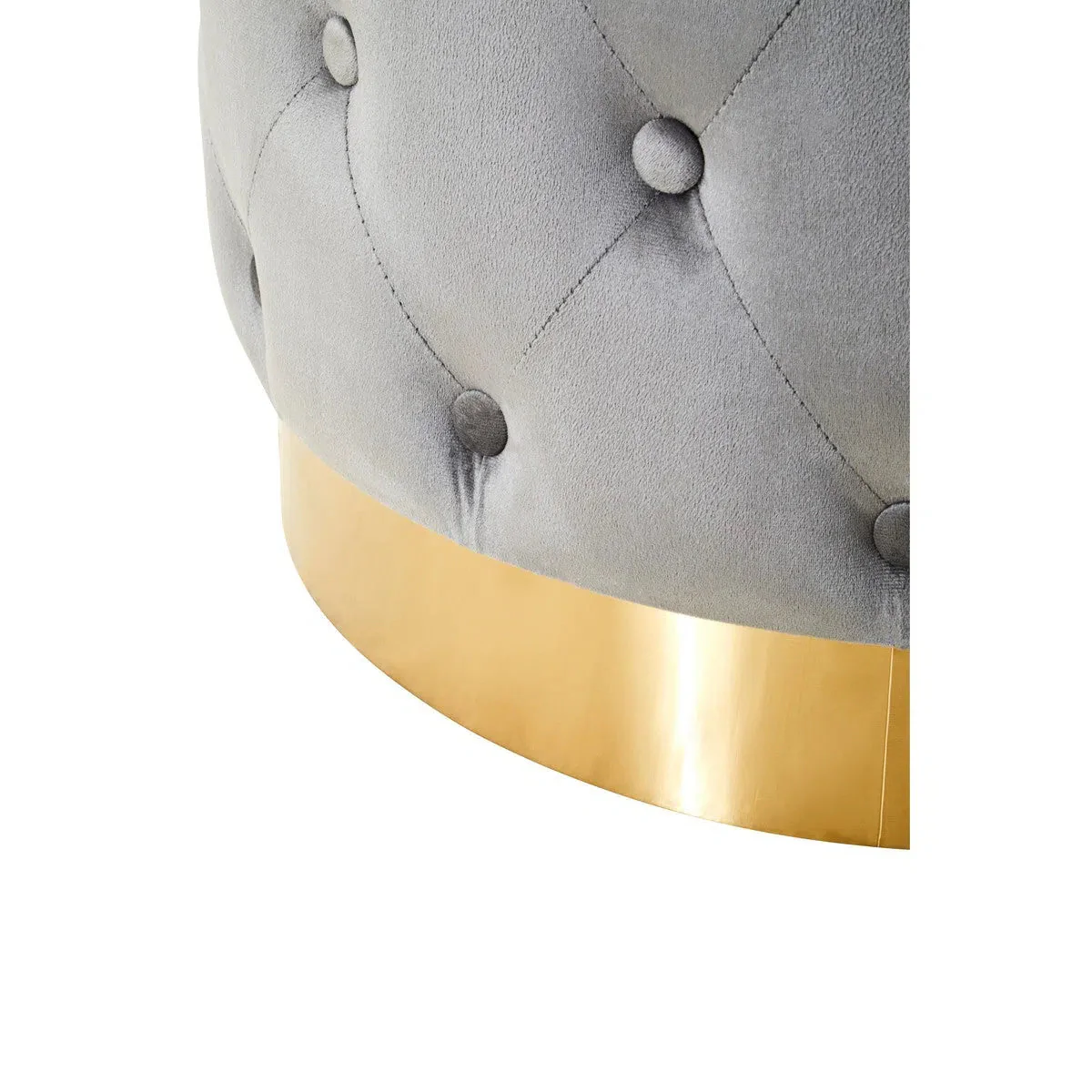 Beaumonde Home Lorenzo Grey Velvet Stool - Image 5