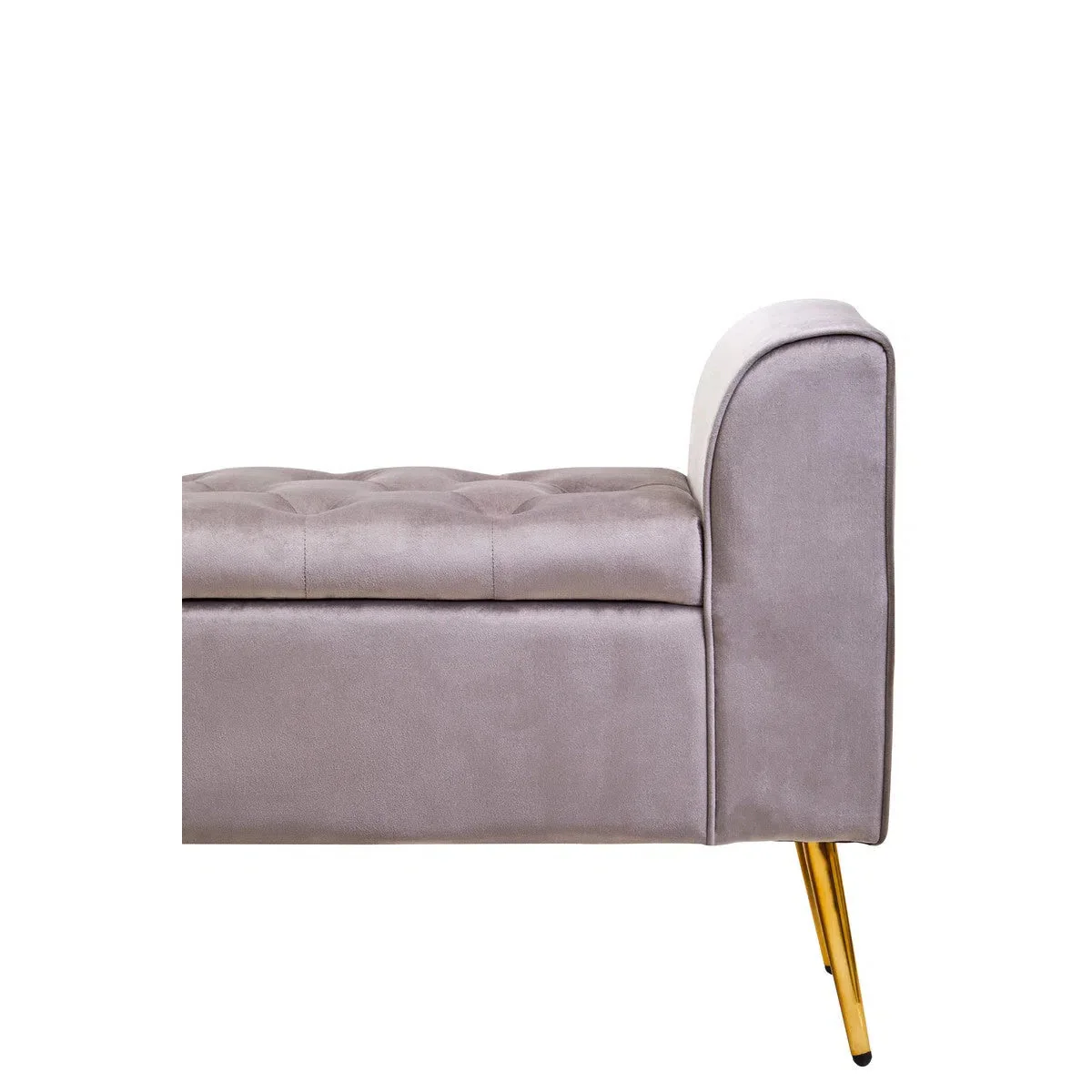 Beaumonde Home Lorenzo Mink Velvet Storage Bench - Image 5