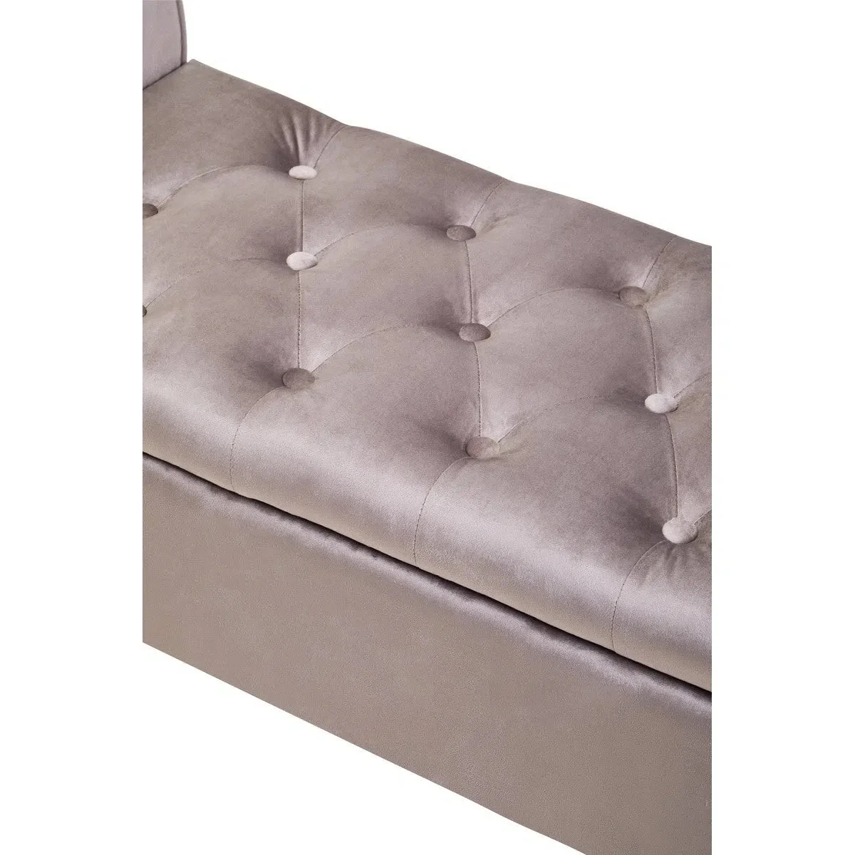 Beaumonde Home Lorenzo Mink Velvet Storage Bench - Image 7
