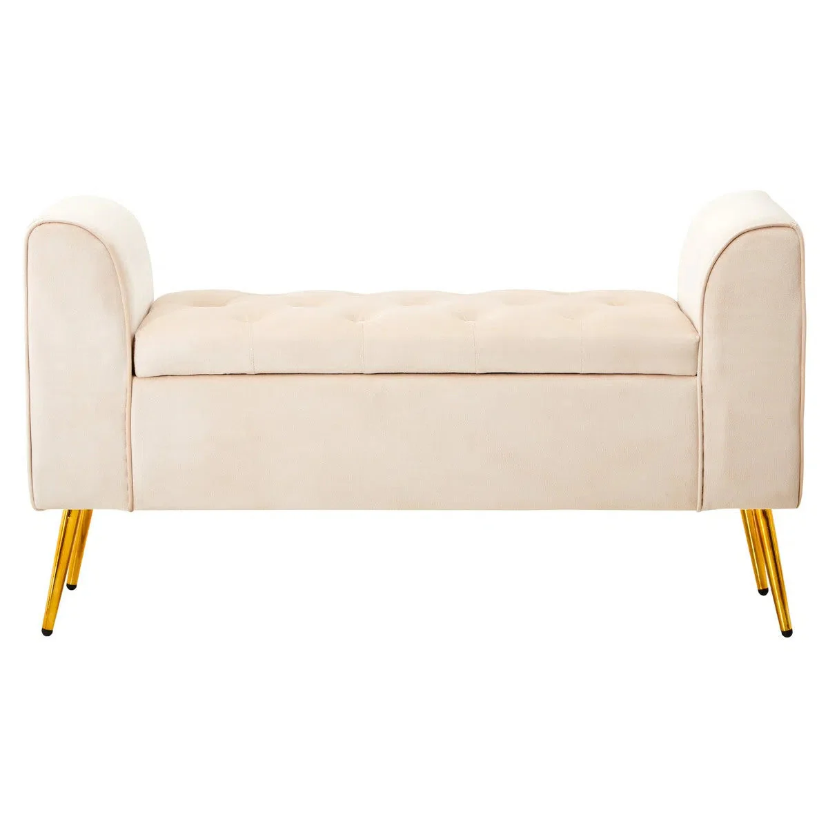 Beaumonde Home Lorenzo Stone Velvet Storage Bench