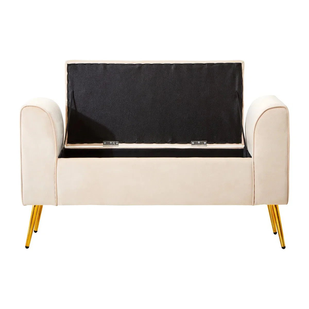 Beaumonde Home Lorenzo Stone Velvet Storage Bench - Image 4