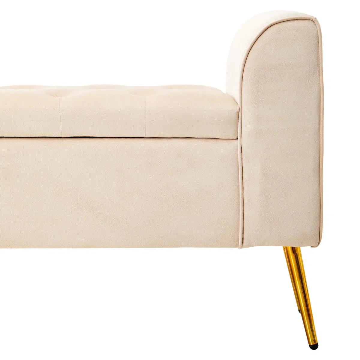 Beaumonde Home Lorenzo Stone Velvet Storage Bench - Image 6