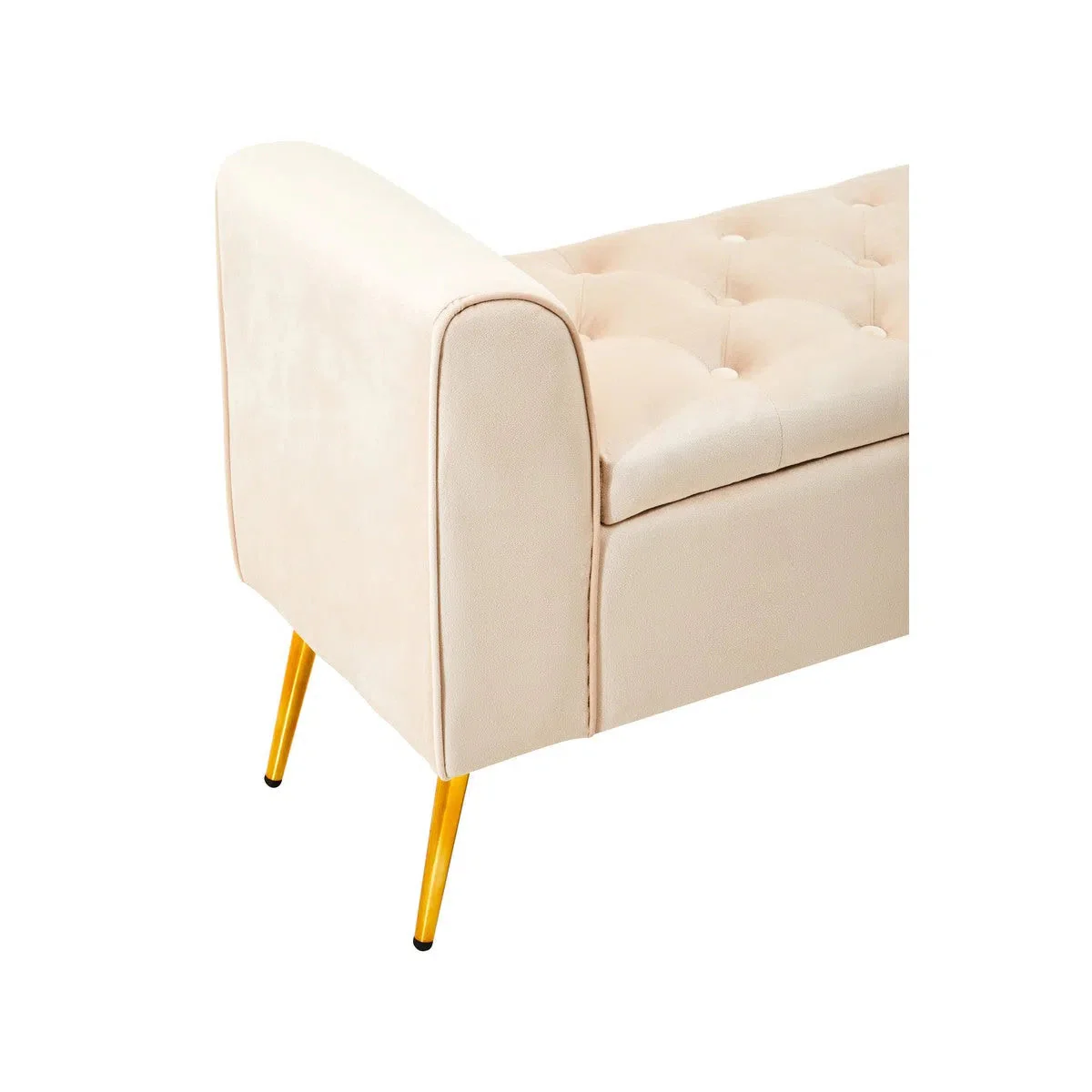 Beaumonde Home Lorenzo Stone Velvet Storage Bench - Image 7