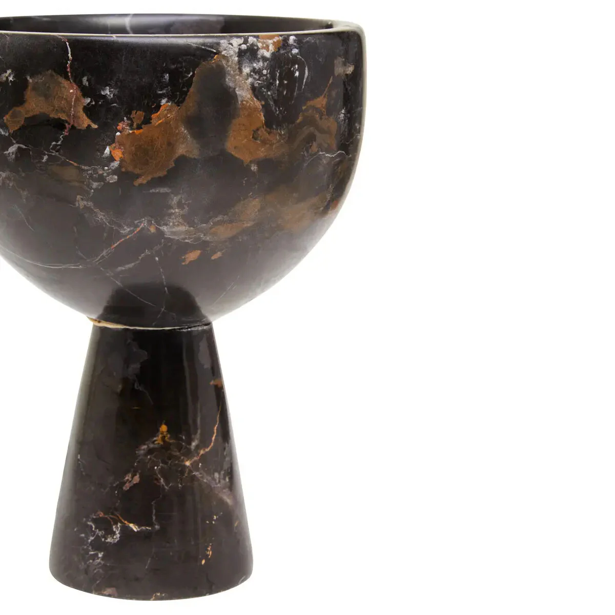 Beaumonde Home Salmo Small Black Marble Pedestal Bowl - Image 3