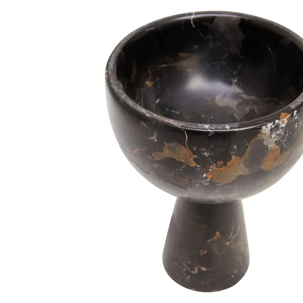 Beaumonde Home Salmo Small Black Marble Pedestal Bowl - Image 4