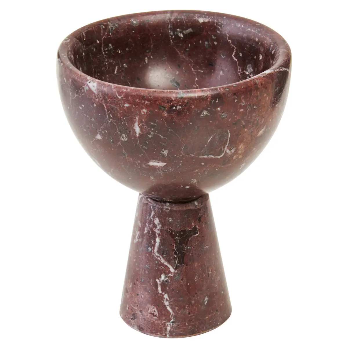 Beaumonde Home Marmoratus Small Red Marble Pedestal Bowl