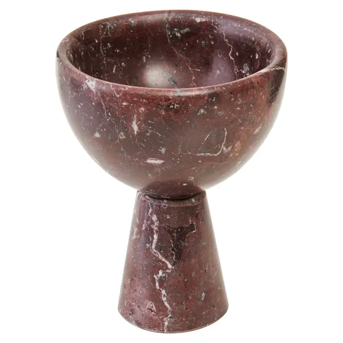 Beaumonde Home Marmoratus Small Red Marble Pedestal Bowl - Image 3