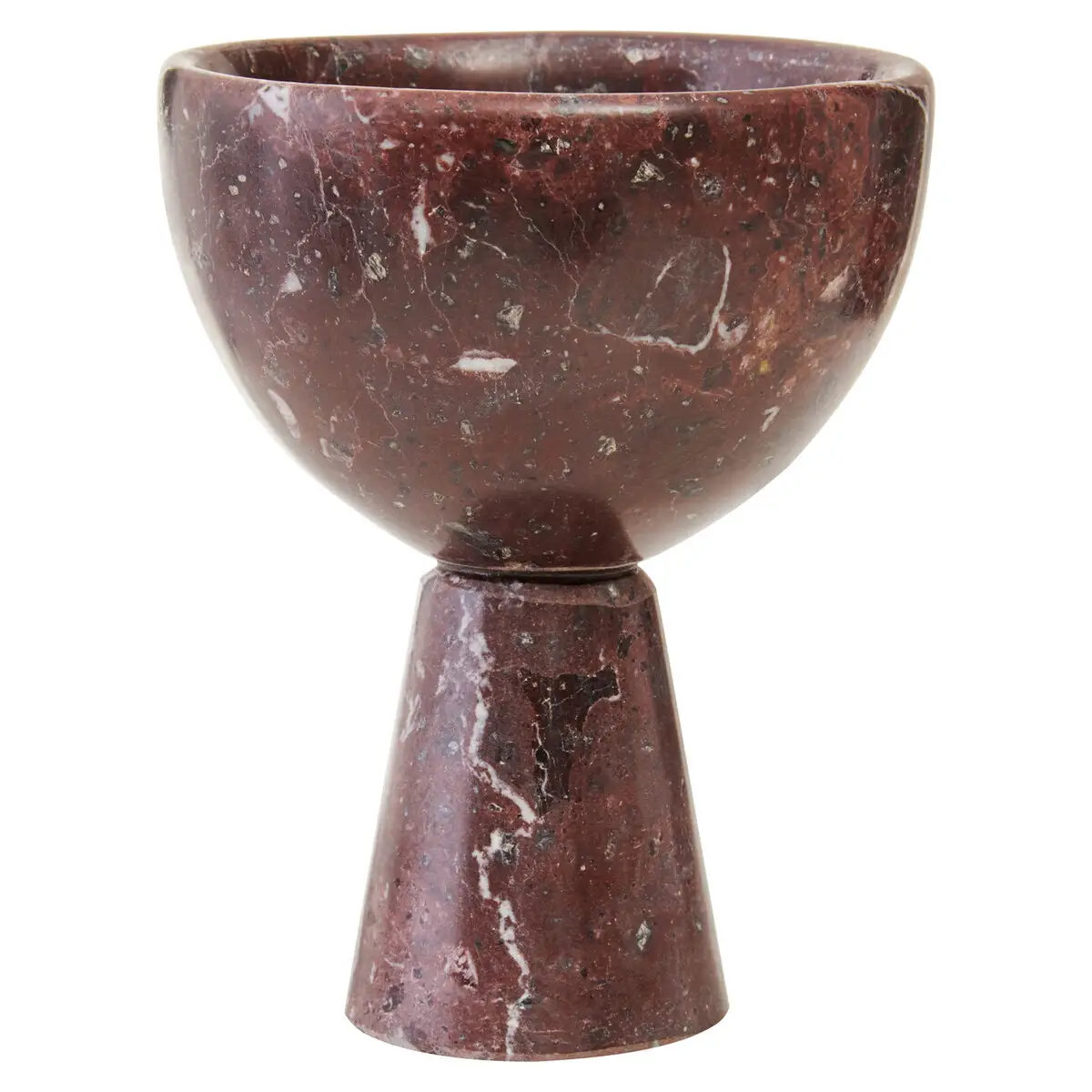 Beaumonde Home Marmoratus Small Red Marble Pedestal Bowl - Image 4