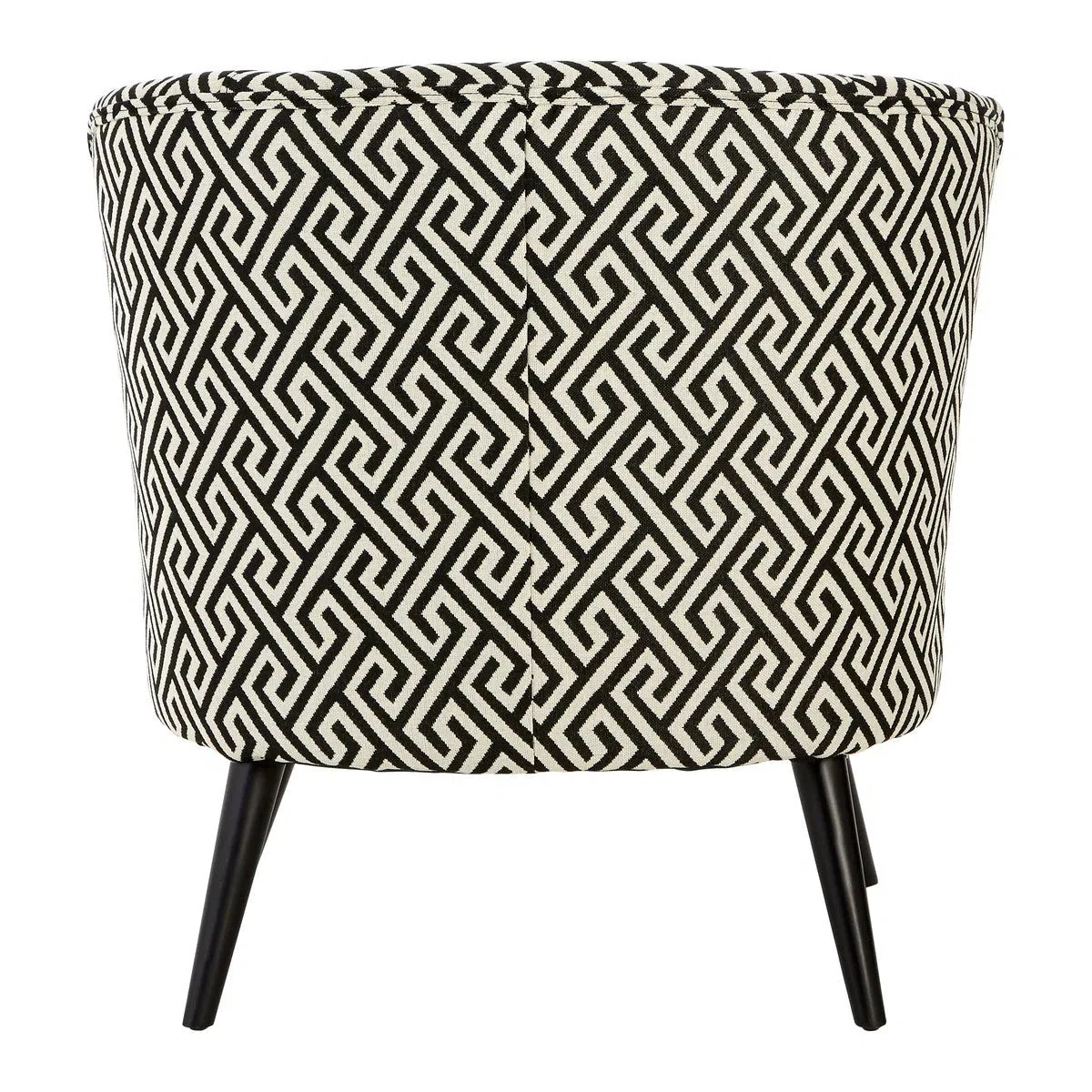 Beaumonde Home Marylebone Black And Beige Fret Round Armchair - Image 6