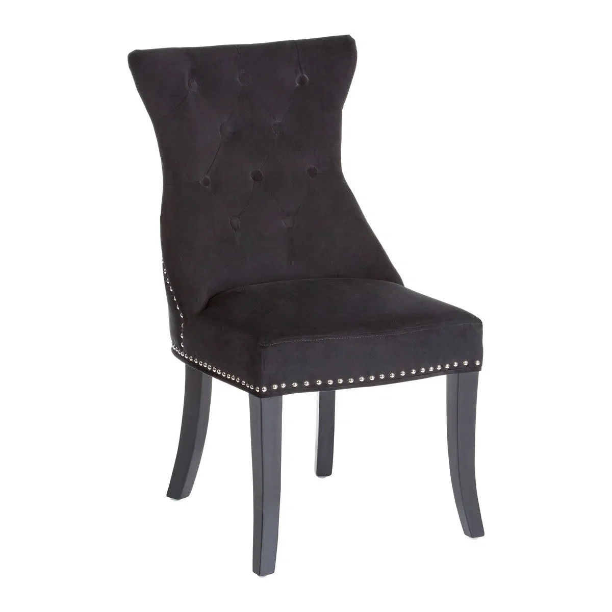 Beaumonde Home Marylebone Black Cotton Velvet Dining Chair