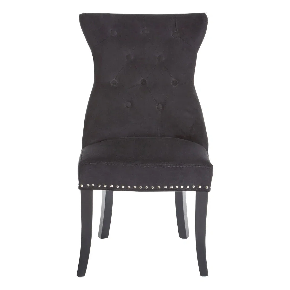 Beaumonde Home Marylebone Black Cotton Velvet Dining Chair - Image 3