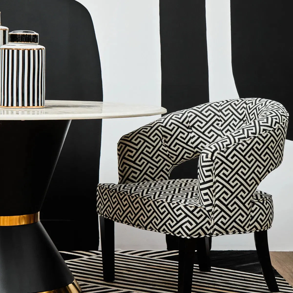 Beaumonde Home Marylebone Fret Design Cutout Lounge Chair - Image 3