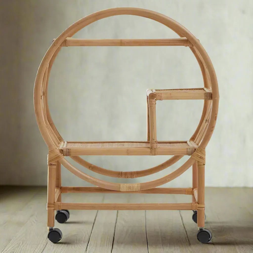 Beaumonde Home Mataram Rattan Bar Trolley - Image 2