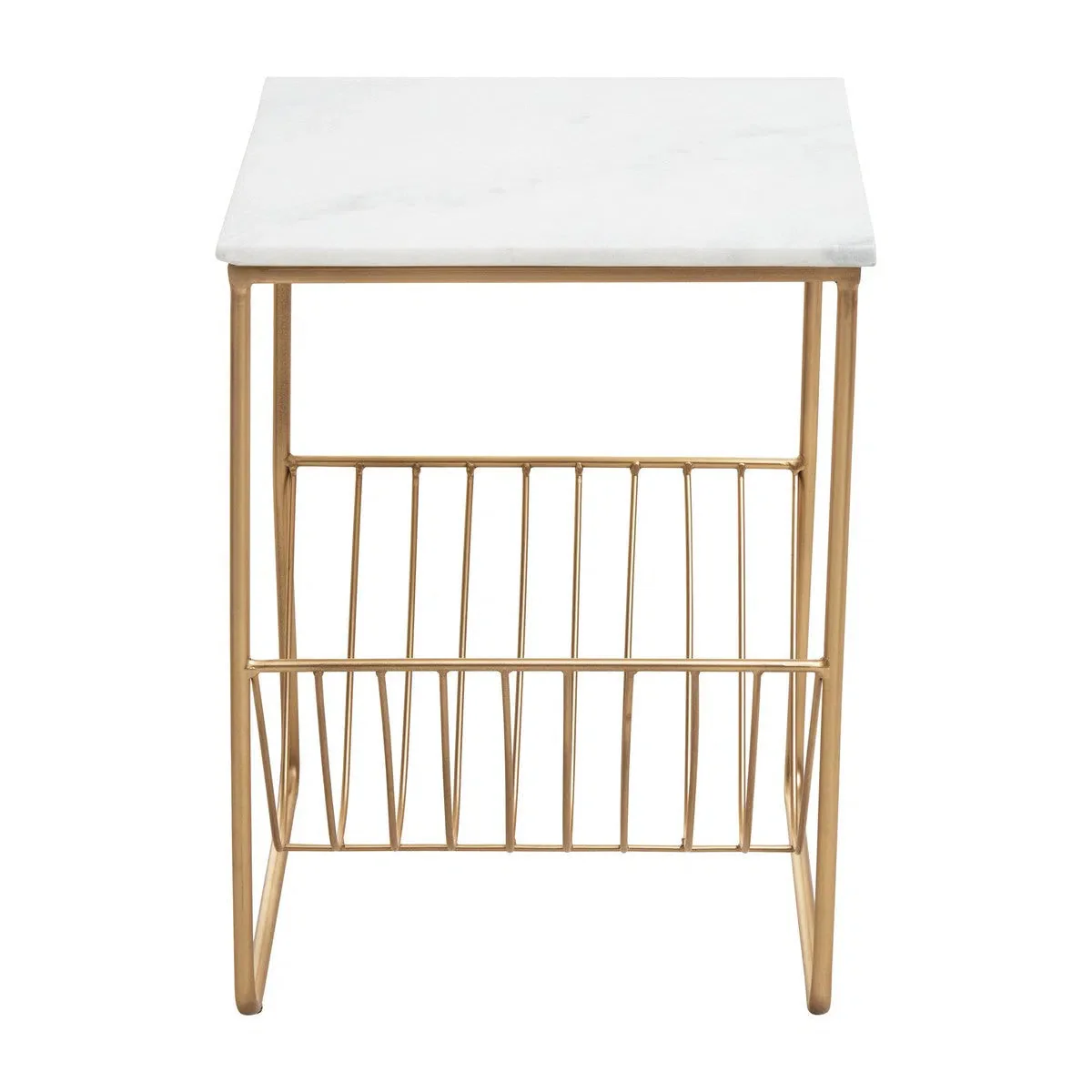 Beaumonde Home Mendel White Marble Rack Side Table - Image 5