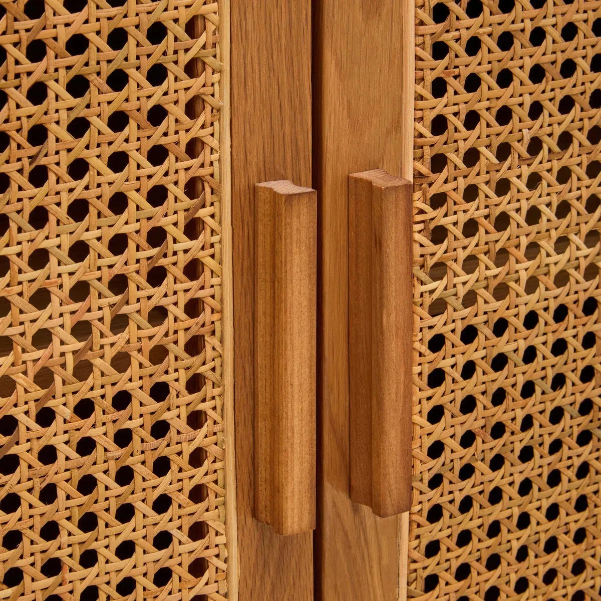 Beaumonde Home Miribel 4 Door Natural Rattan And Oak Sideboard - Image 10