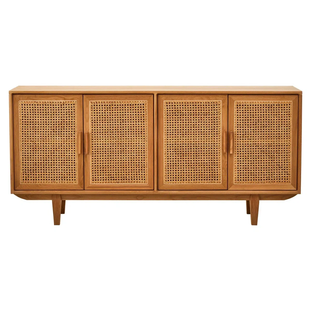 Beaumonde Home Miribel 4 Door Natural Rattan And Oak Sideboard - Image 3