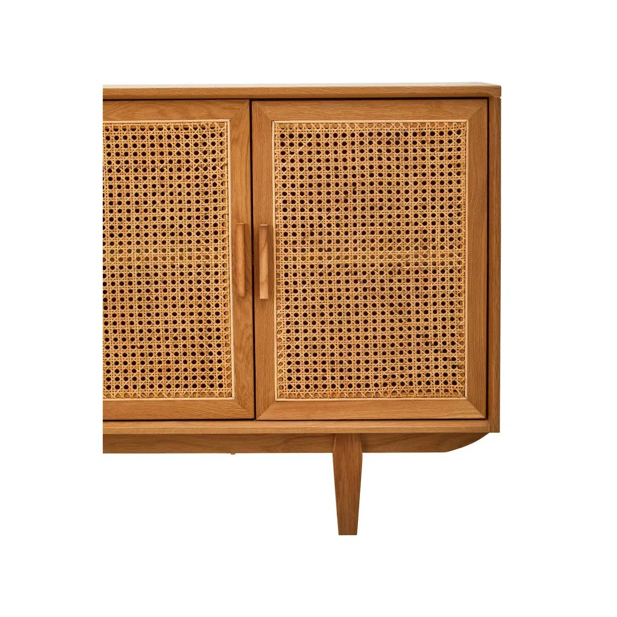 Beaumonde Home Miribel 4 Door Natural Rattan And Oak Sideboard - Image 7