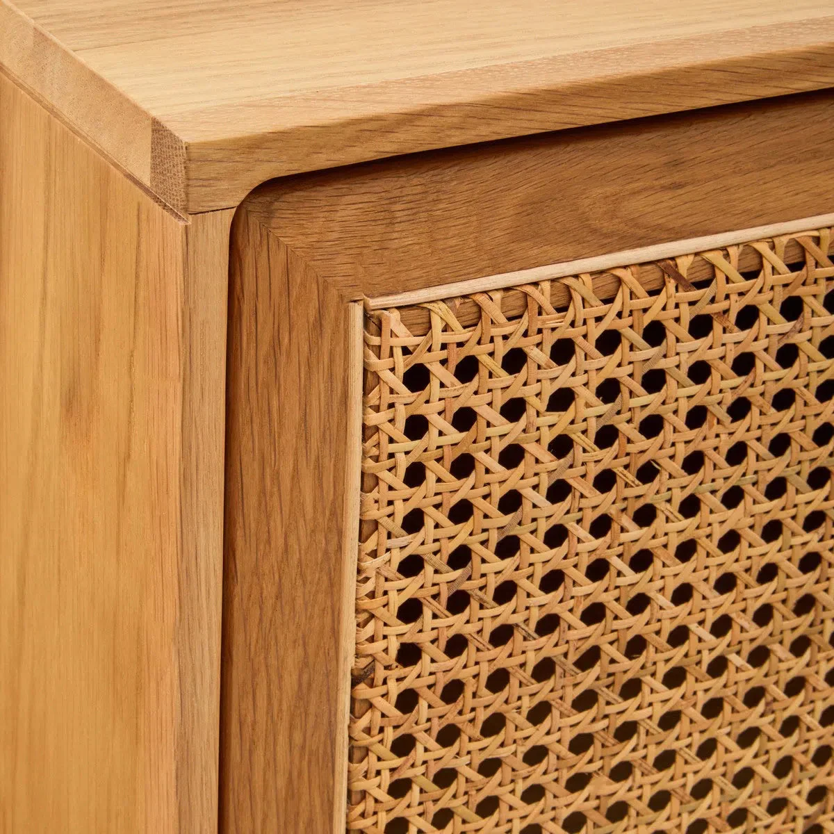 Beaumonde Home Miribel 4 Door Natural Rattan And Oak Sideboard - Image 9