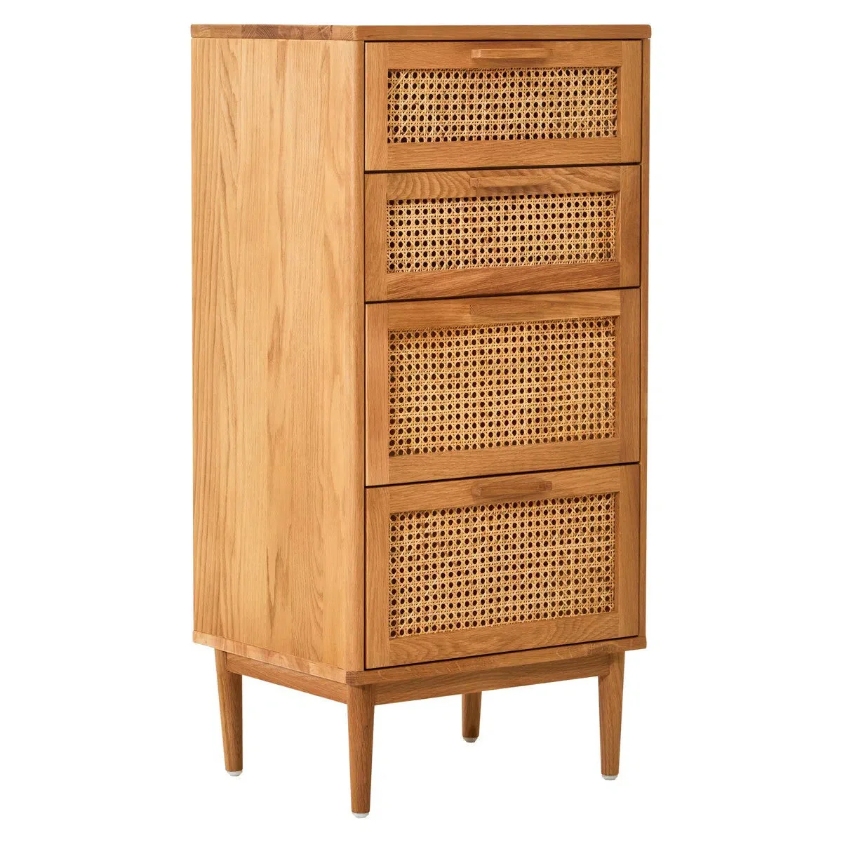 Beaumonde Home Miribel Rattan and Oak Three Drawer Wood Chest