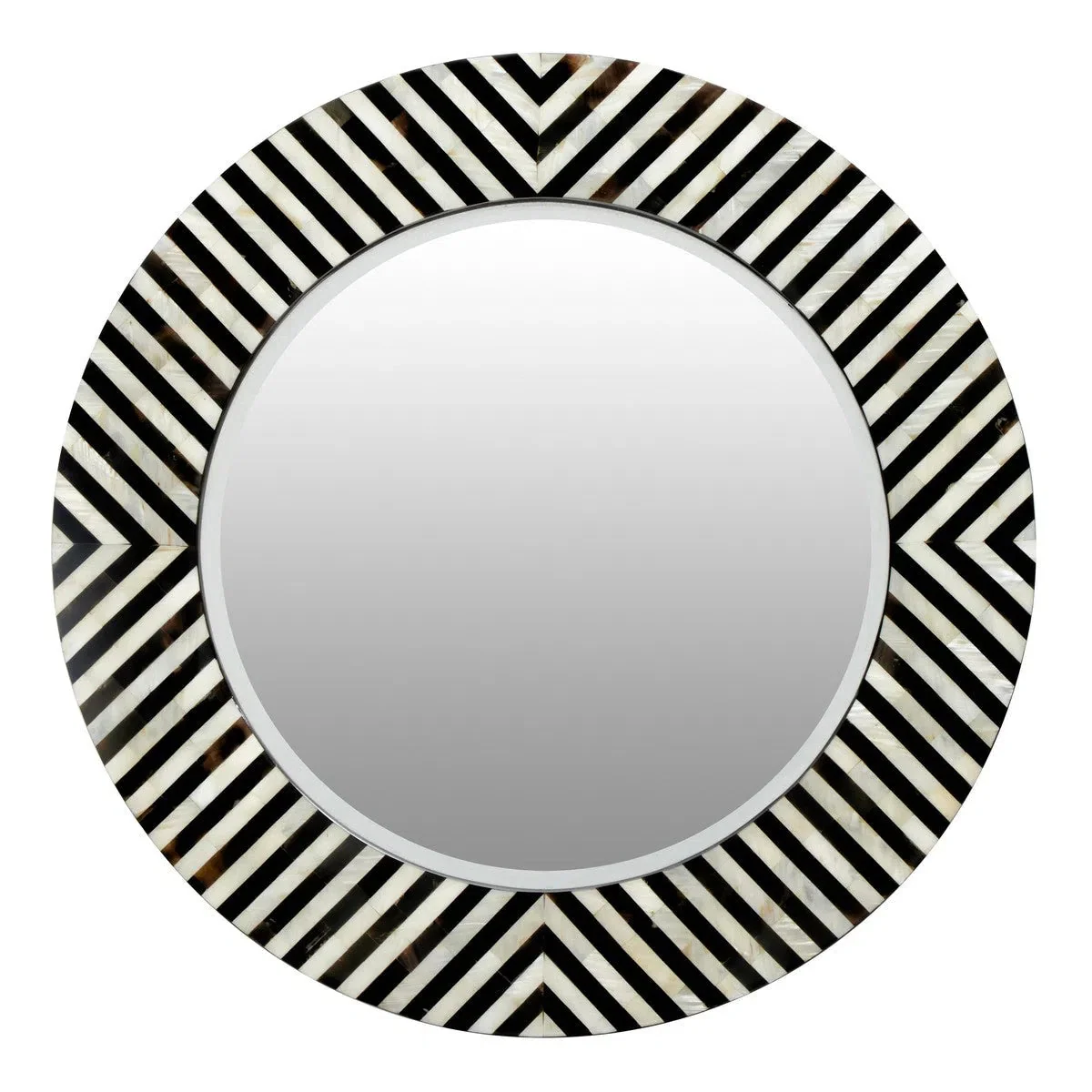 Beaumonde Home Obra Mother Of Pearl Round Wall Mirror