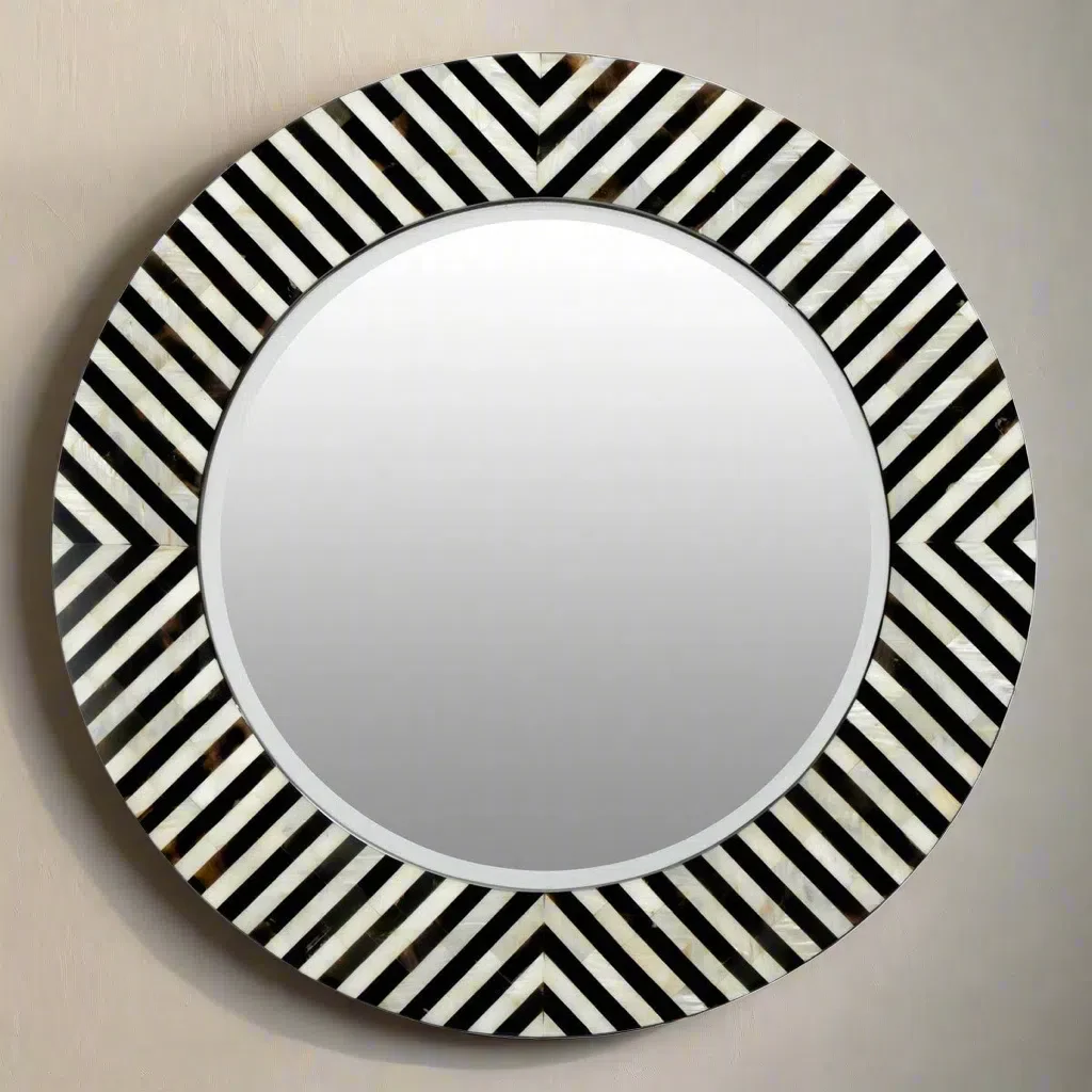 Beaumonde Home Obra Mother Of Pearl Round Wall Mirror - Image 2
