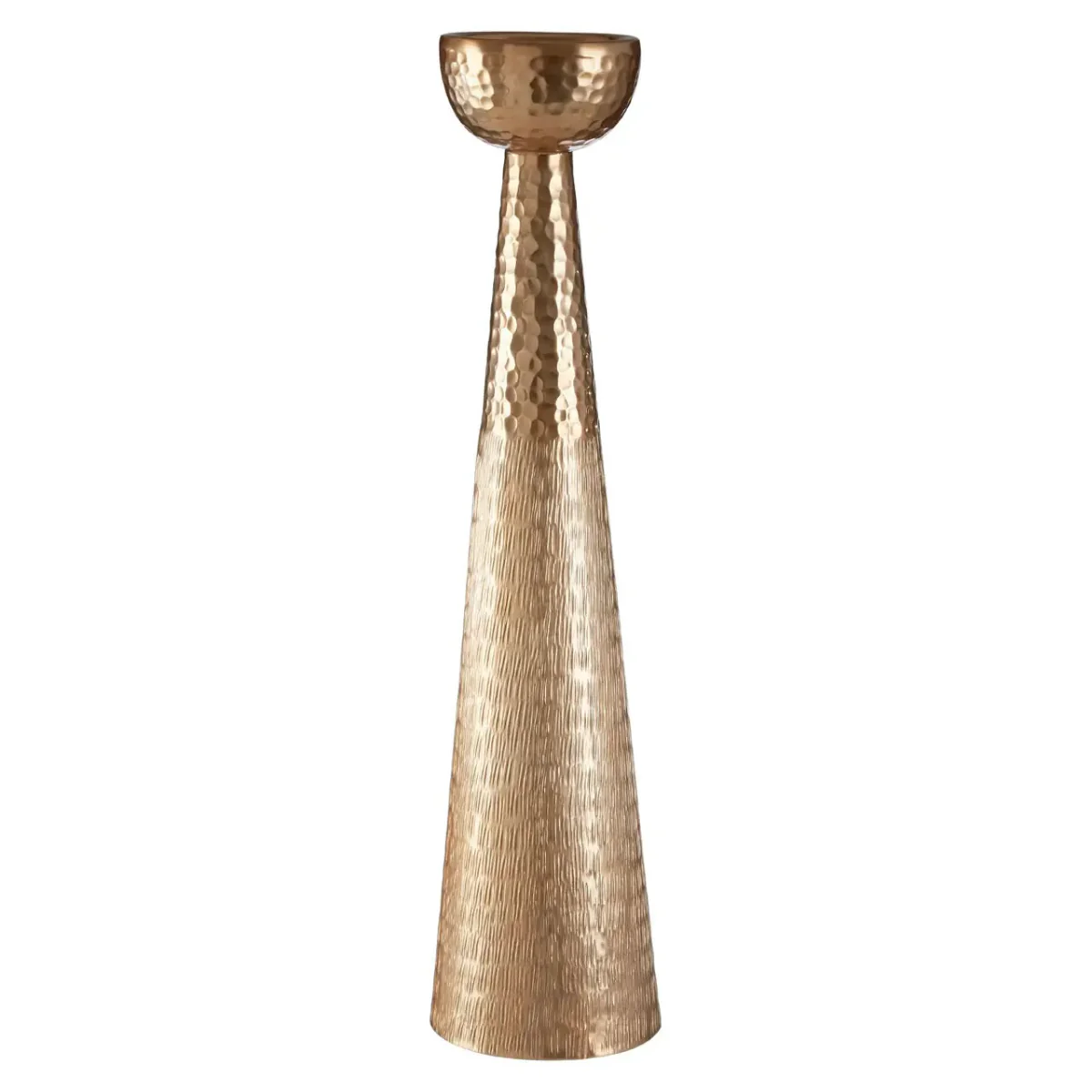 Beaumonde Home Solis Gold Finish Pillar Candle Holder