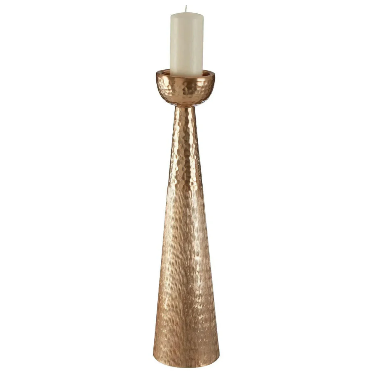 Beaumonde Home Solis Gold Finish Pillar Candle Holder - Image 2