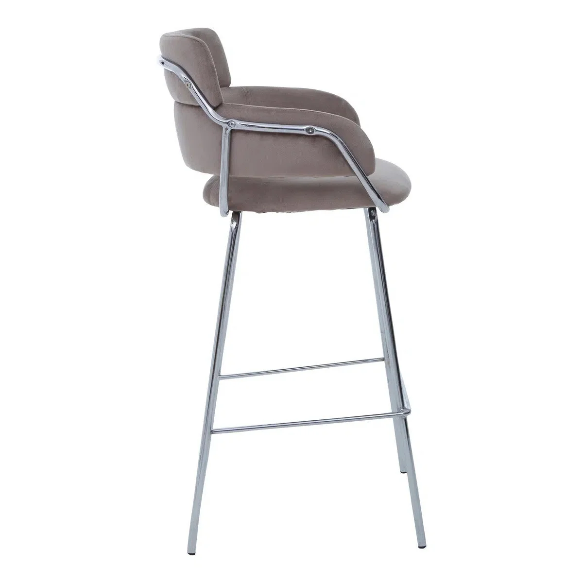 Beaumonde Home Tammin Mocha Velvet Bar Chair - Image 4
