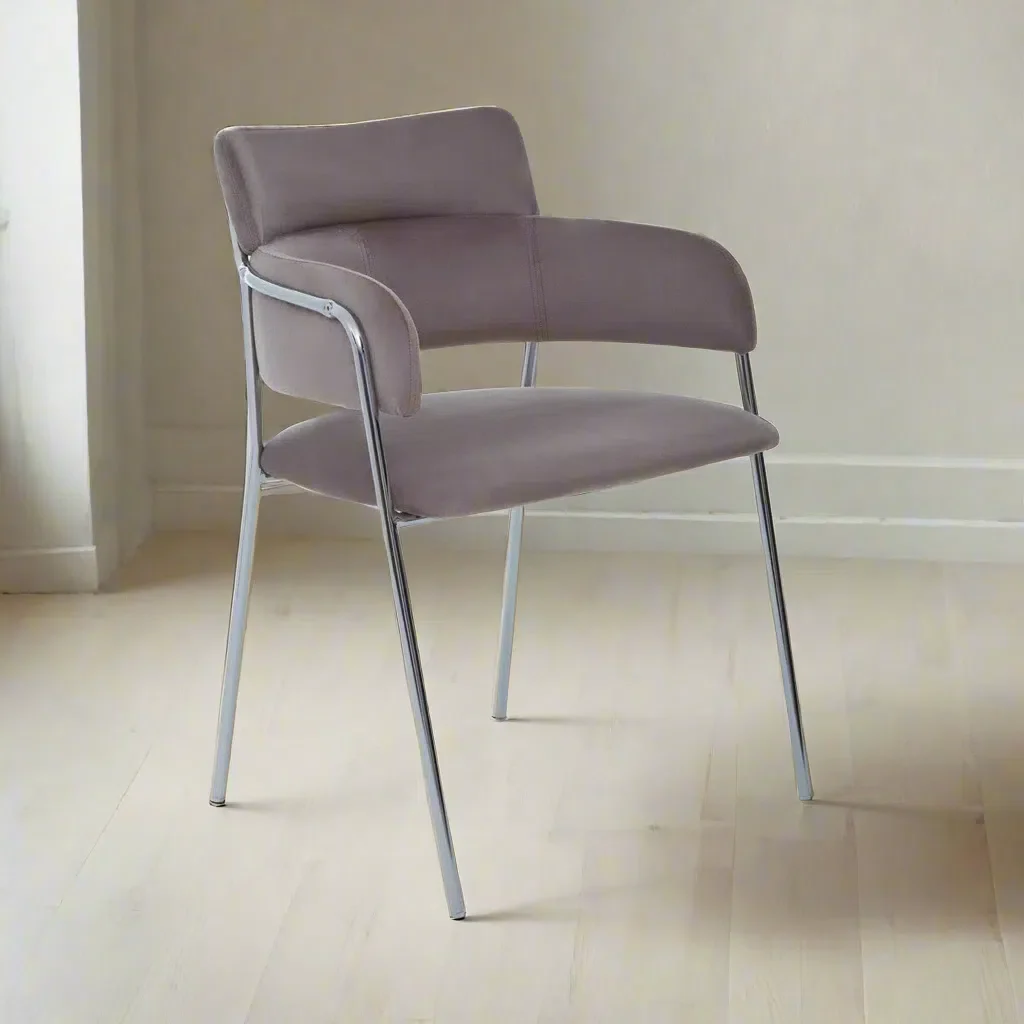 Beaumonde Home Tammin Mocha Velvet Dining Chair - Image 6