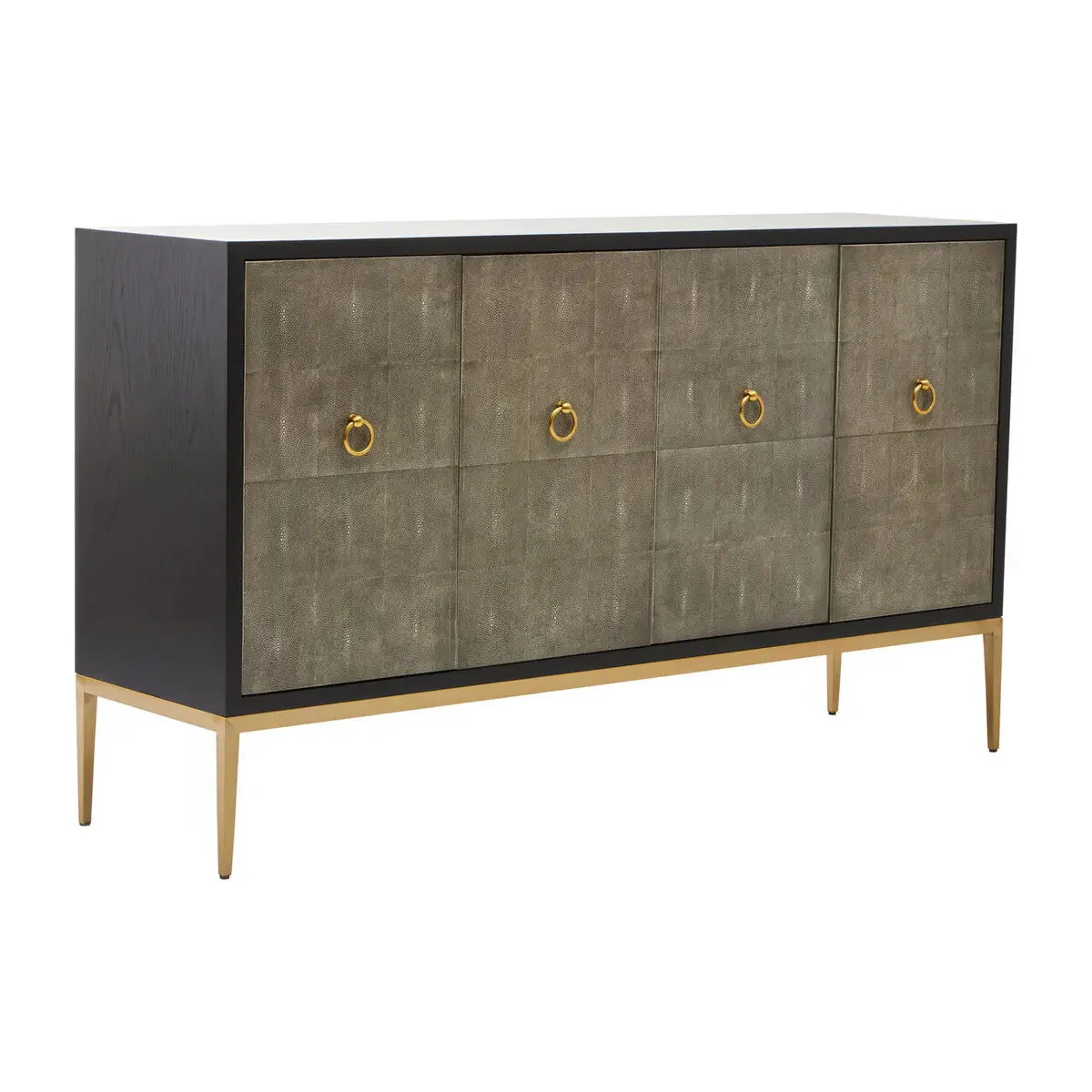 Beaumonde Home Deruta Grey Shagreen Effect 4 Door Sideboard - Image 2