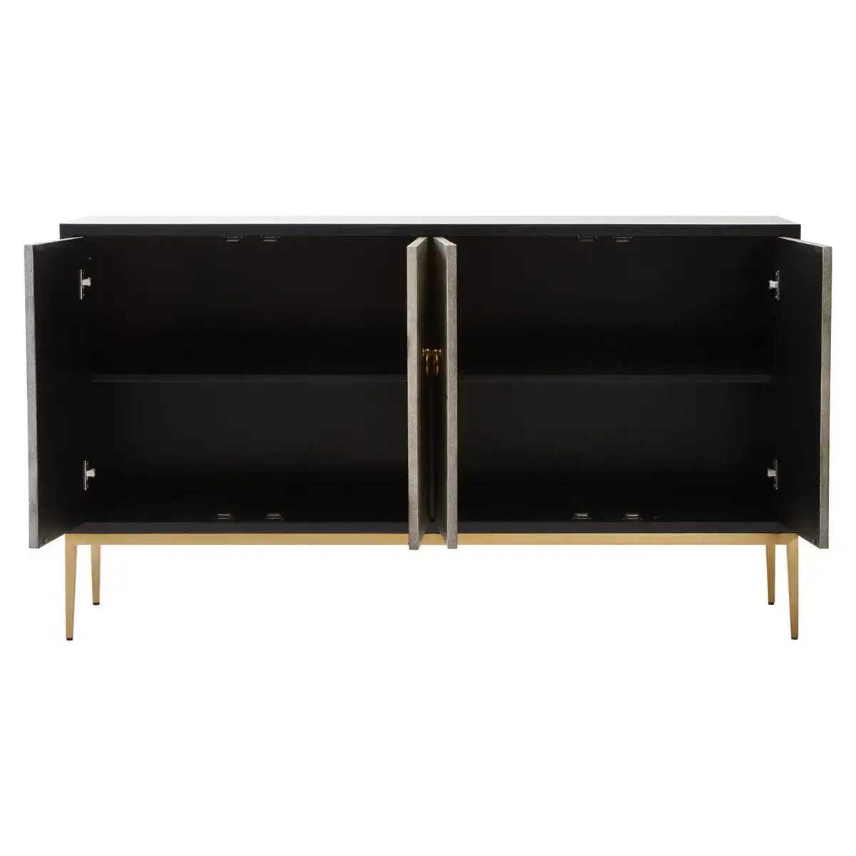 Beaumonde Home Deruta Grey Shagreen Effect 4 Door Sideboard - Image 3