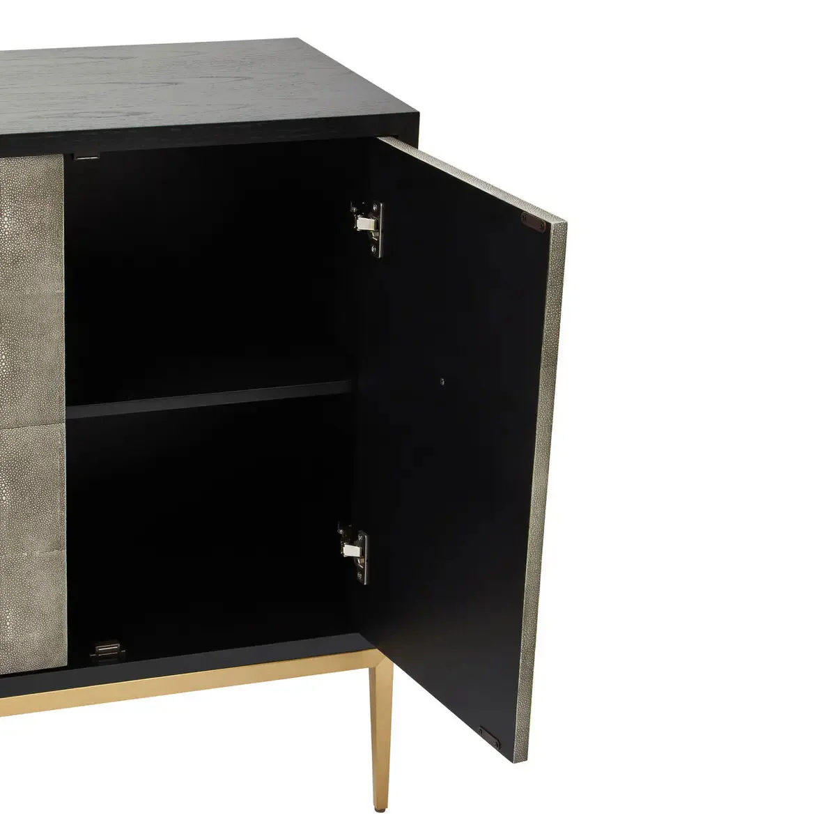 Beaumonde Home Deruta Grey Shagreen Effect 4 Door Sideboard - Image 8