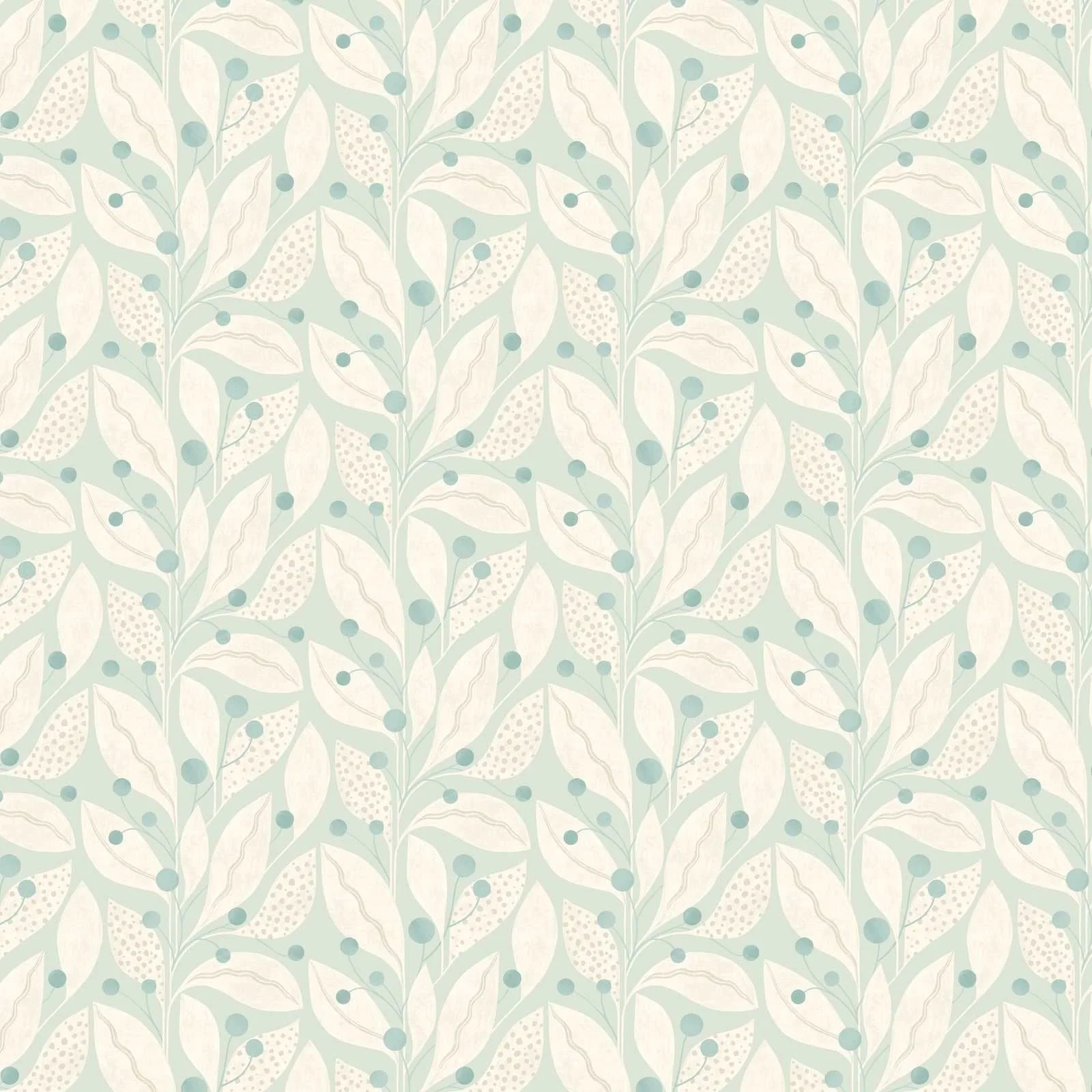 Ohpopsi Berry Dot Wallpaper - Duck Egg