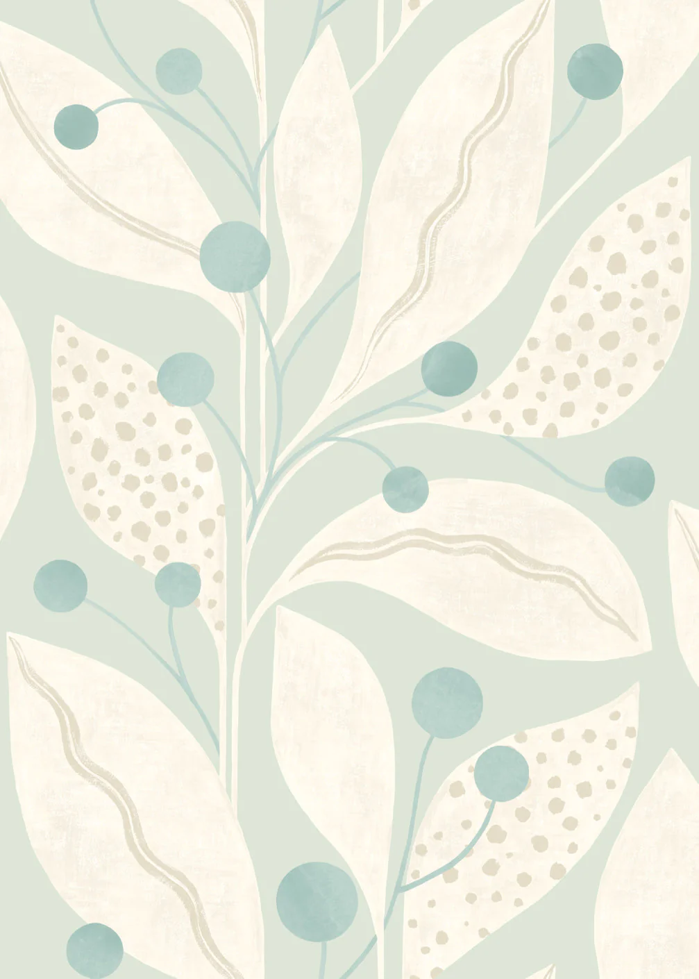Ohpopsi Berry Dot Wallpaper - Duck Egg - Image 2