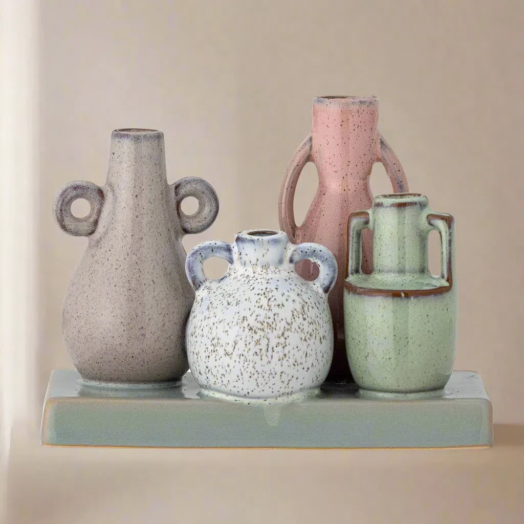 Creative Collection Aidan Green Stoneware Vase Set - Image 3