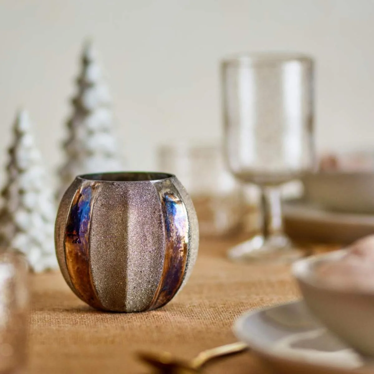Bloomingville Felecia Votive, Gold, Recycled Glass - Image 2