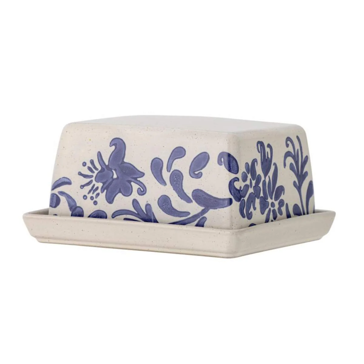 Bloomingville Petunia Butter Box, Blue, Stoneware - Image 2