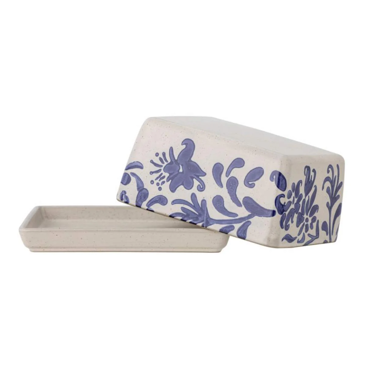 Bloomingville Petunia Butter Box, Blue, Stoneware - Image 3
