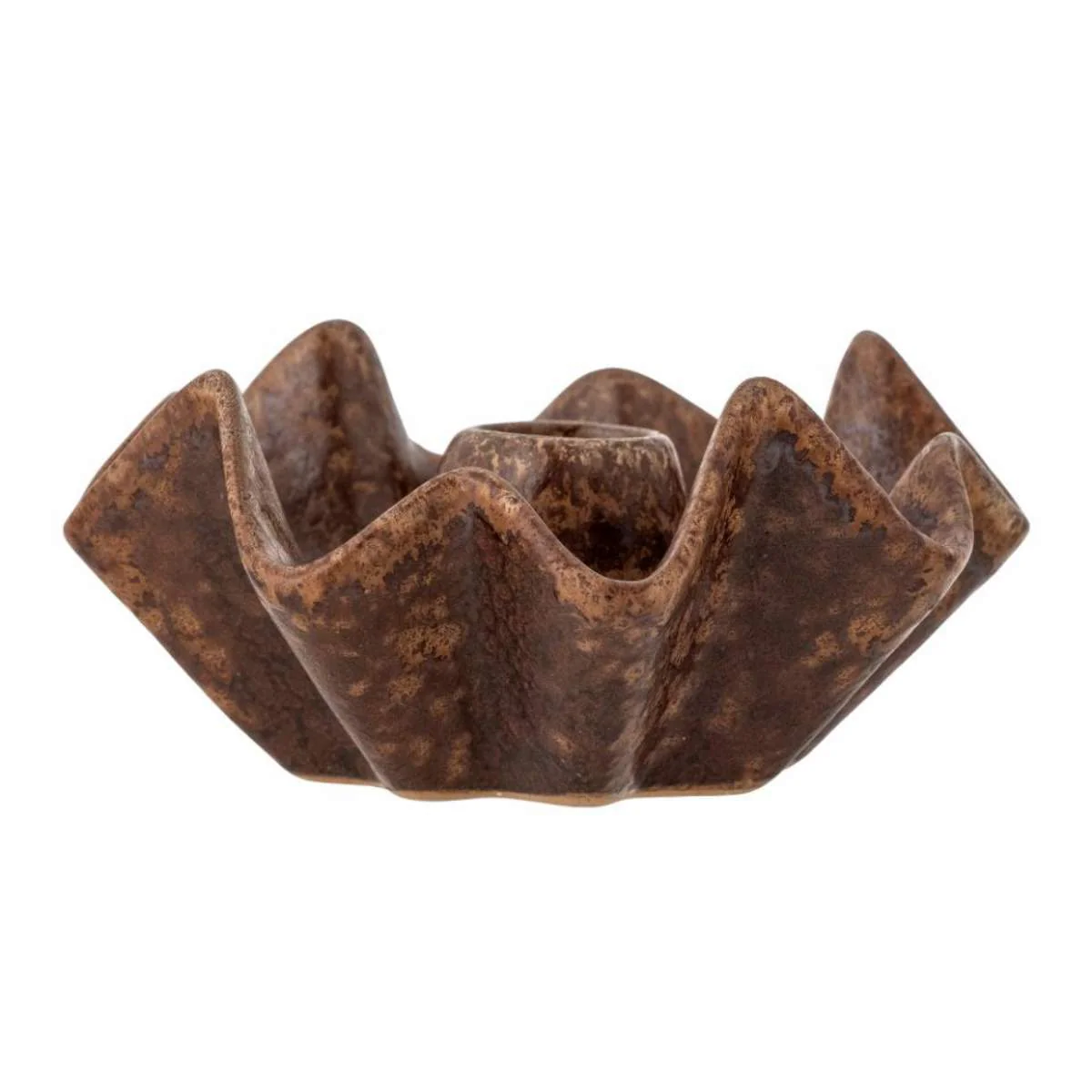 Bloomingville Rameeza Candle Holder, Brown, Stoneware