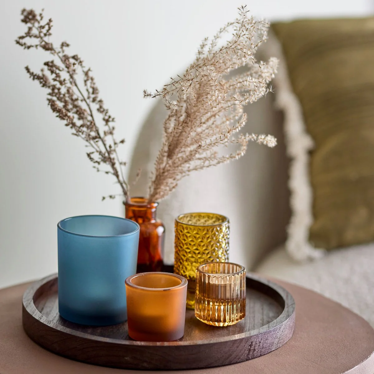 Bloomingville Sanga Votive Tray Set - Brown Glass - Image 2