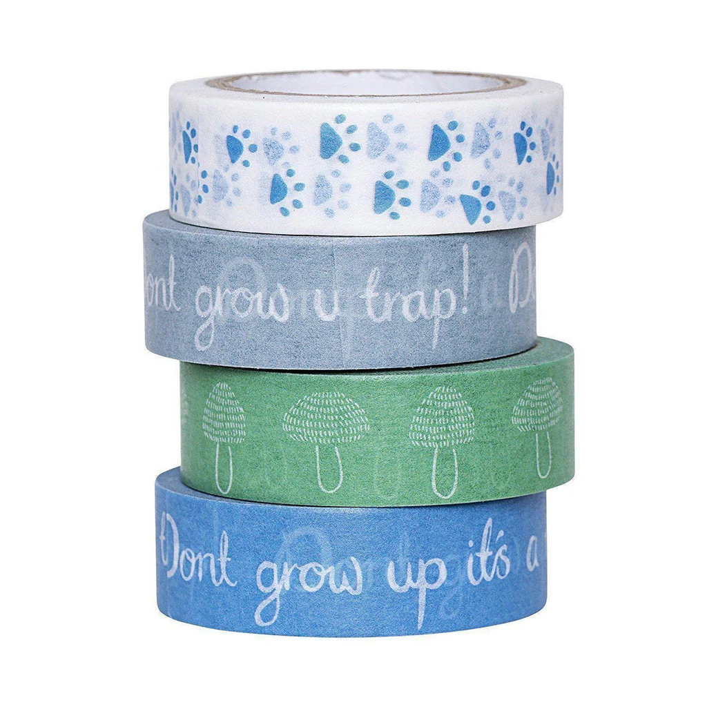 Bloomingville Paw Prints Washi Tape - Blue, Green
