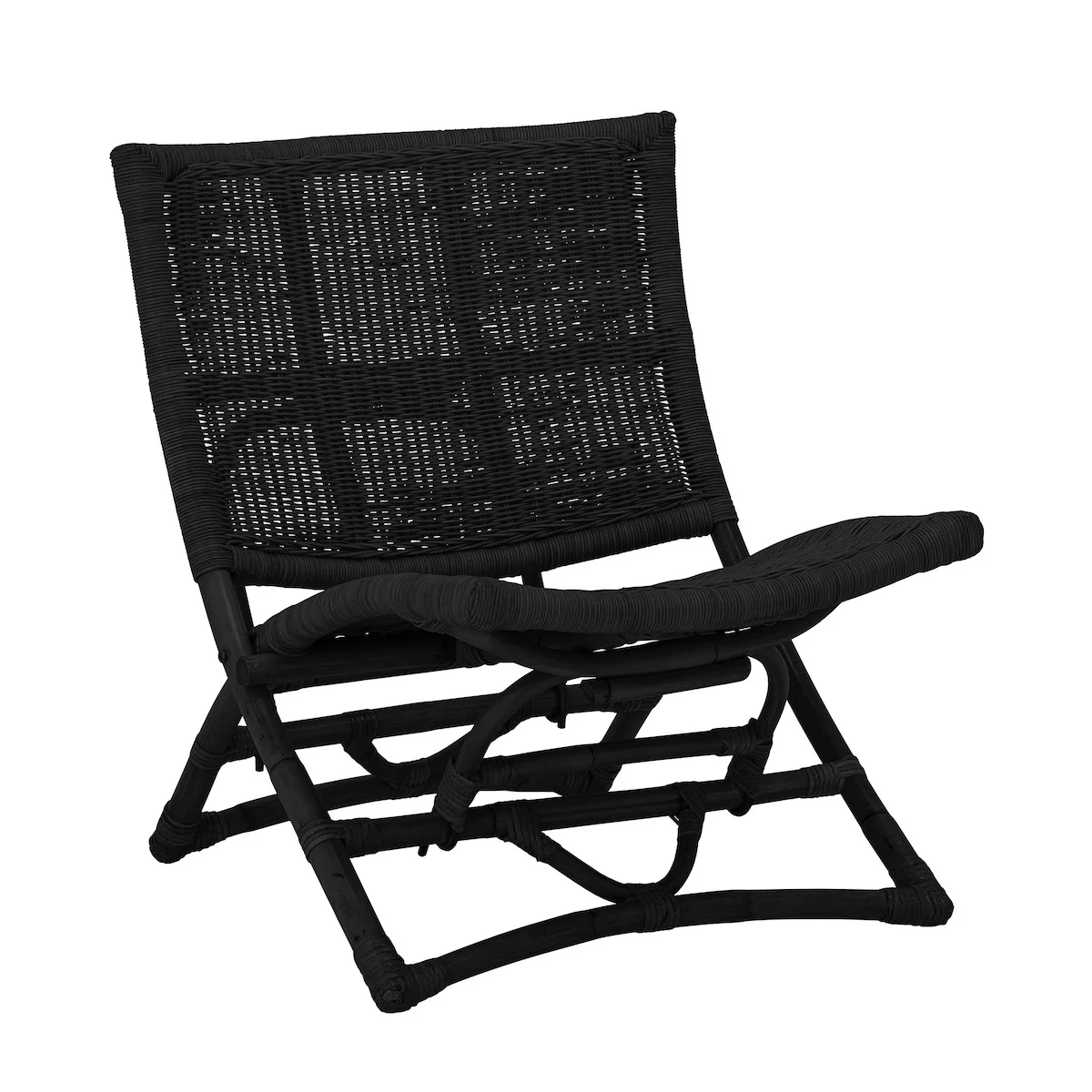 Bloomingville Baz Black Rattan Lounge Chair