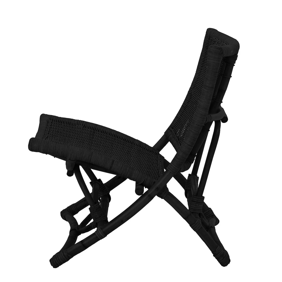 Bloomingville Baz Black Rattan Lounge Chair - Image 3