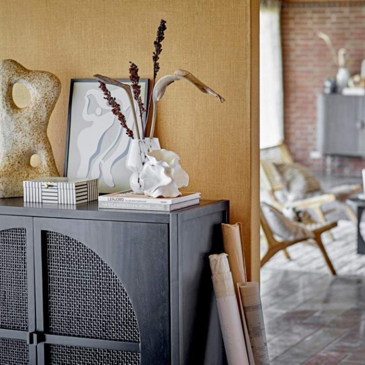 Bloomingville Trento Cabinet Black Gmelina Wood - Image 9