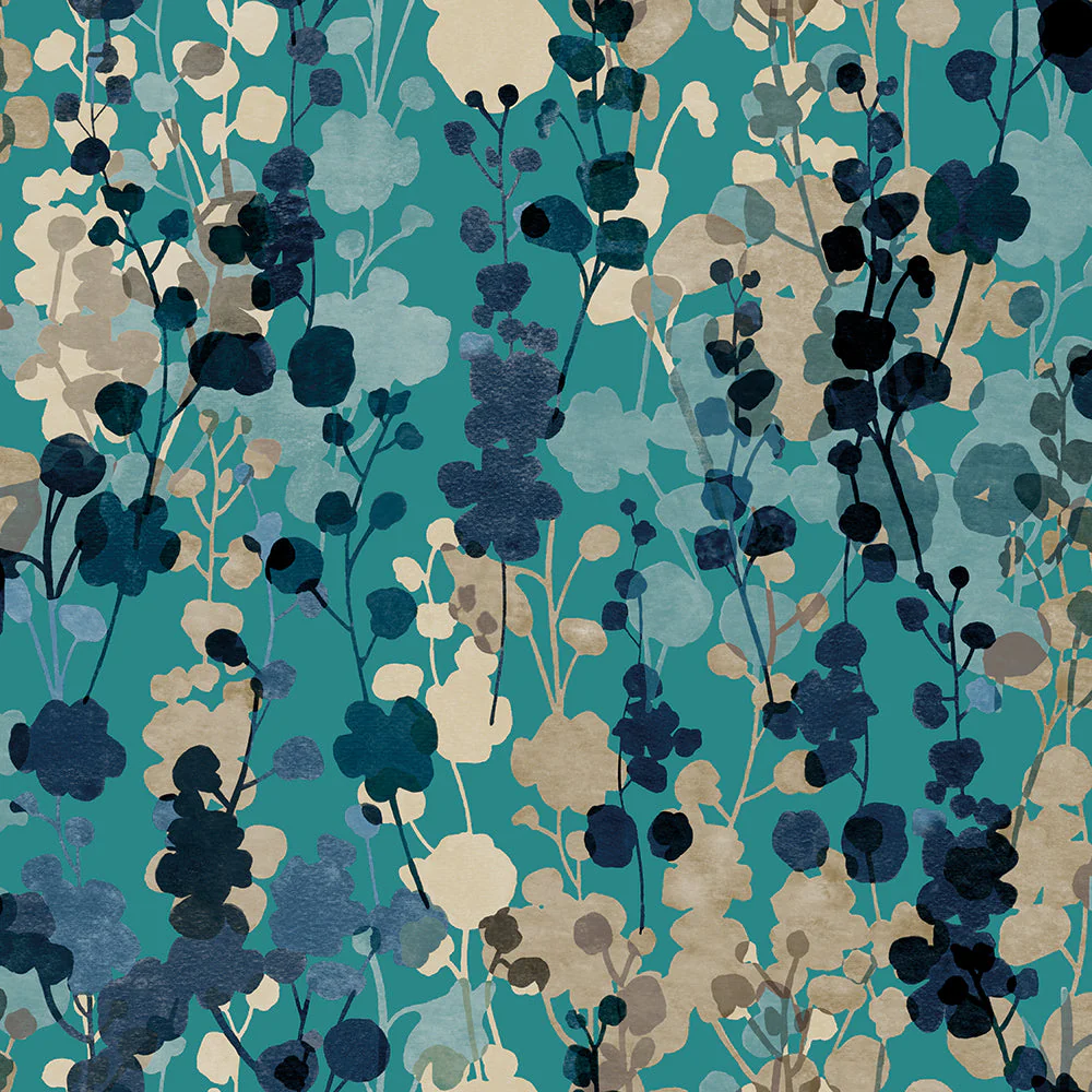 Ohpopsi Blossom Wallpaper -  Teal Natural