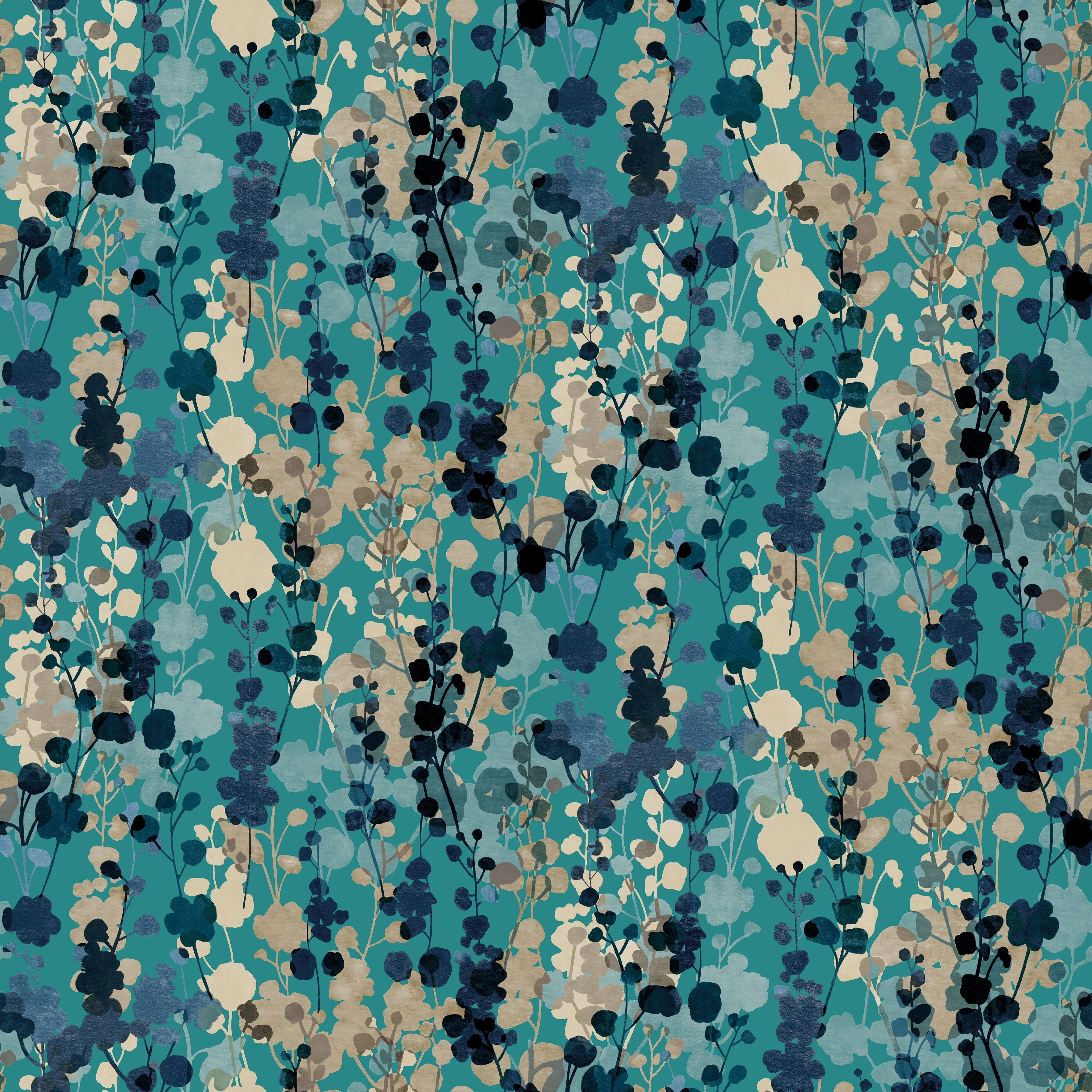 Ohpopsi Blossom Wallpaper -  Teal Natural - Image 2