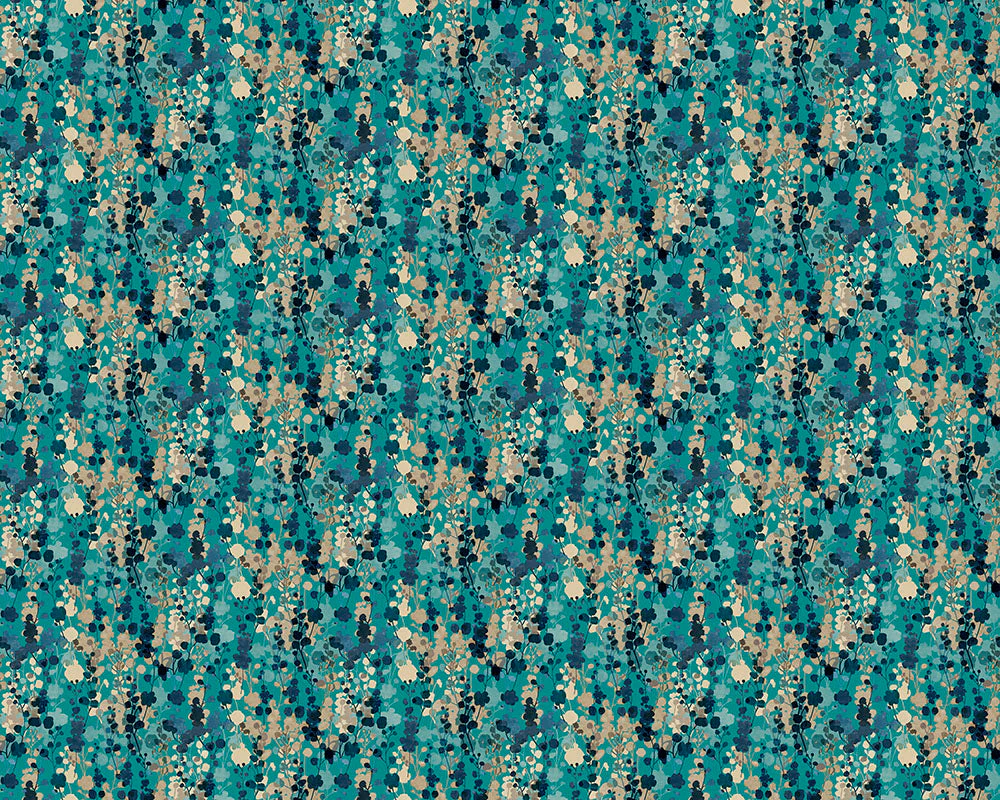 Ohpopsi Blossom Wallpaper -  Teal Natural - Image 3