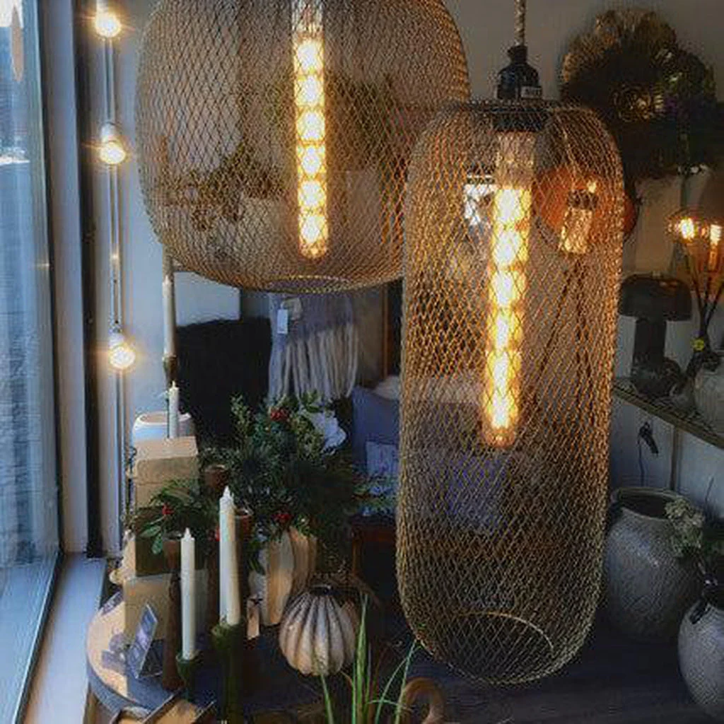 Broste Copenhagen Boden Long Gold Pendant Lampshade - Image 2