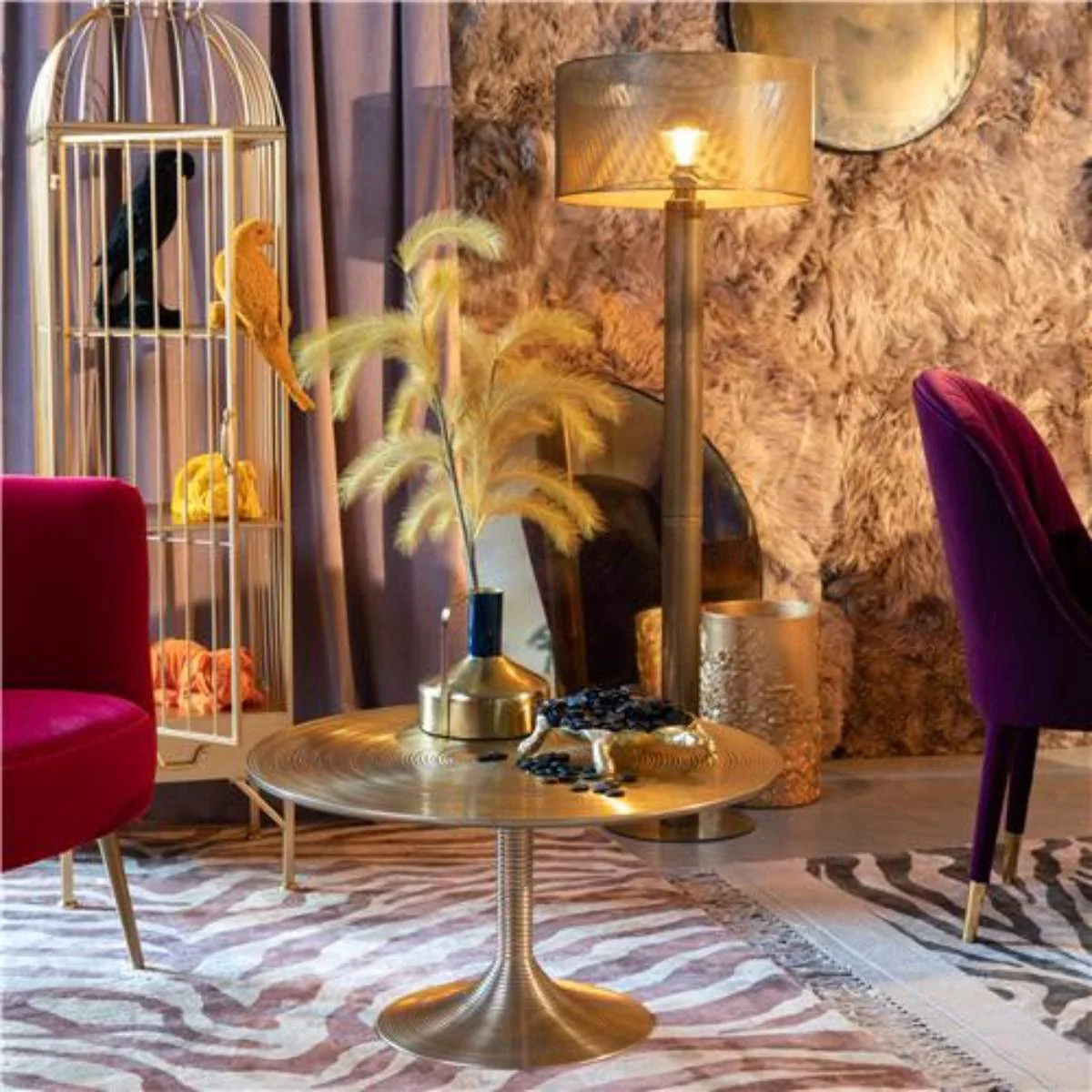 Bold Monkey Hypnotising Round Table Gold - Image 12