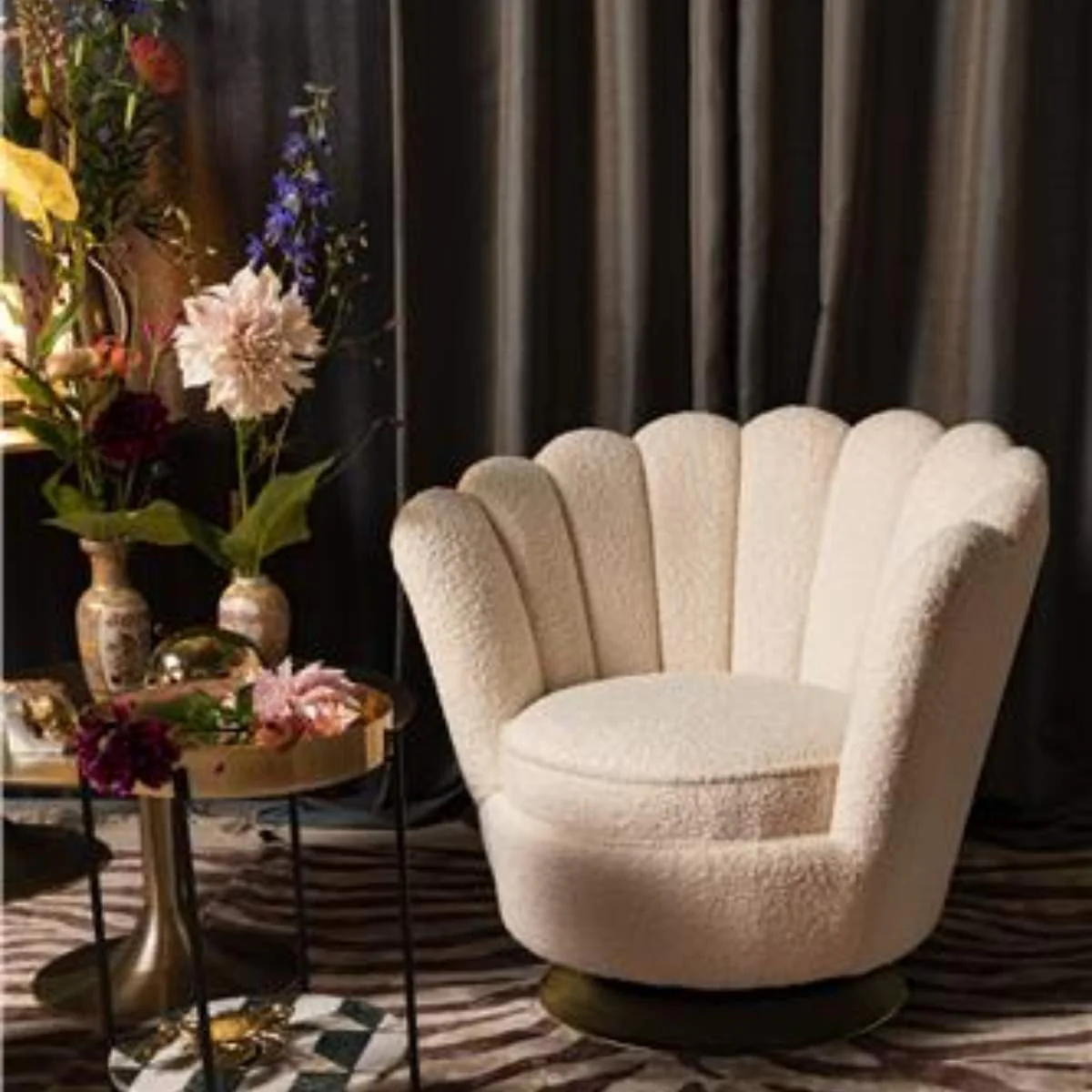 Bold Monkey Mother Of All Shells Lounge Chair Teddy Natural - Image 13